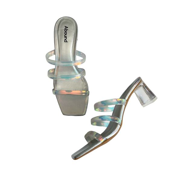 Abound Women’s Ethan Silver Translucent Heel
Strappy Slide Sandals Size 7.5 - Picture 1 of 7